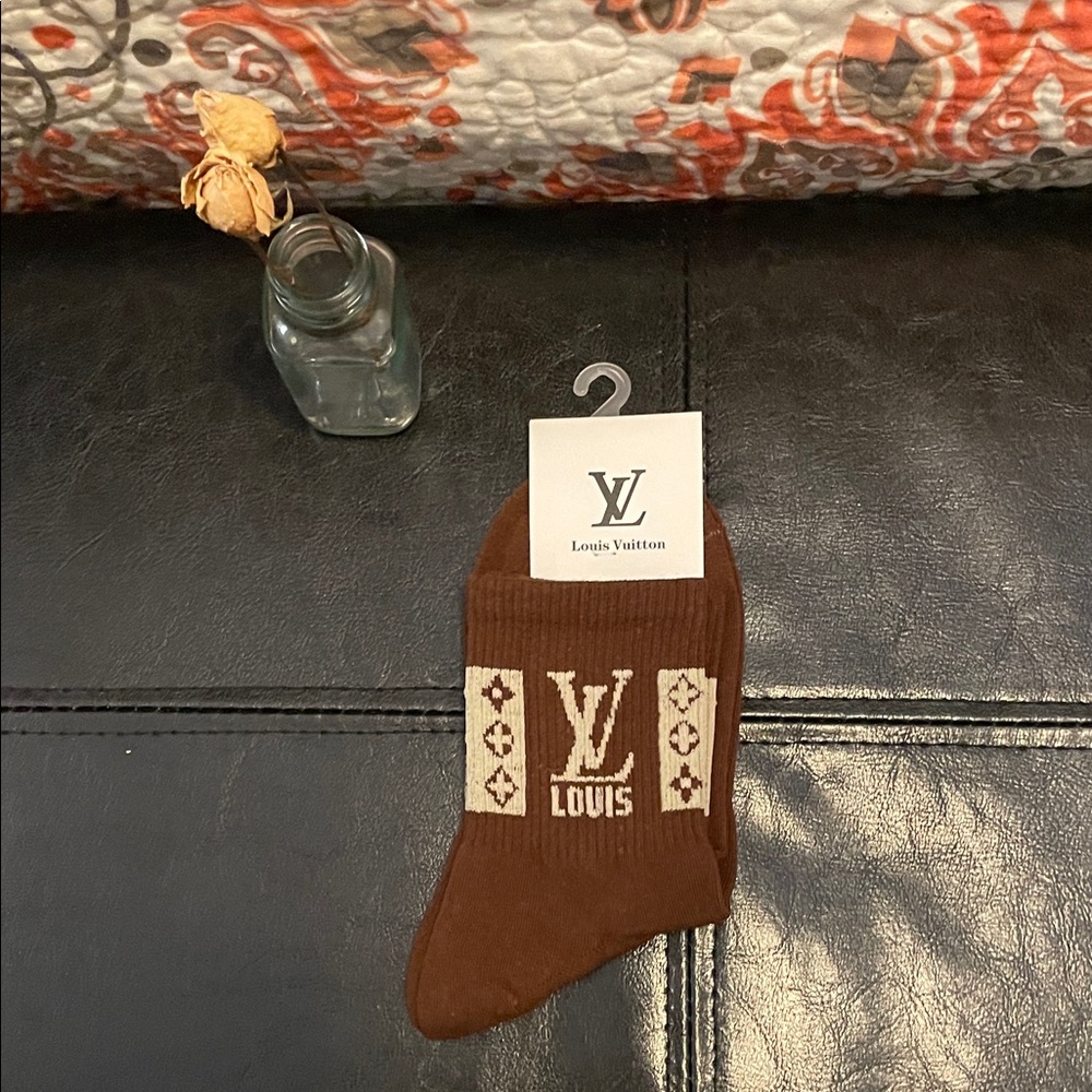Fashion LV Chocolate Brown Socks. Closet clearout no returns.